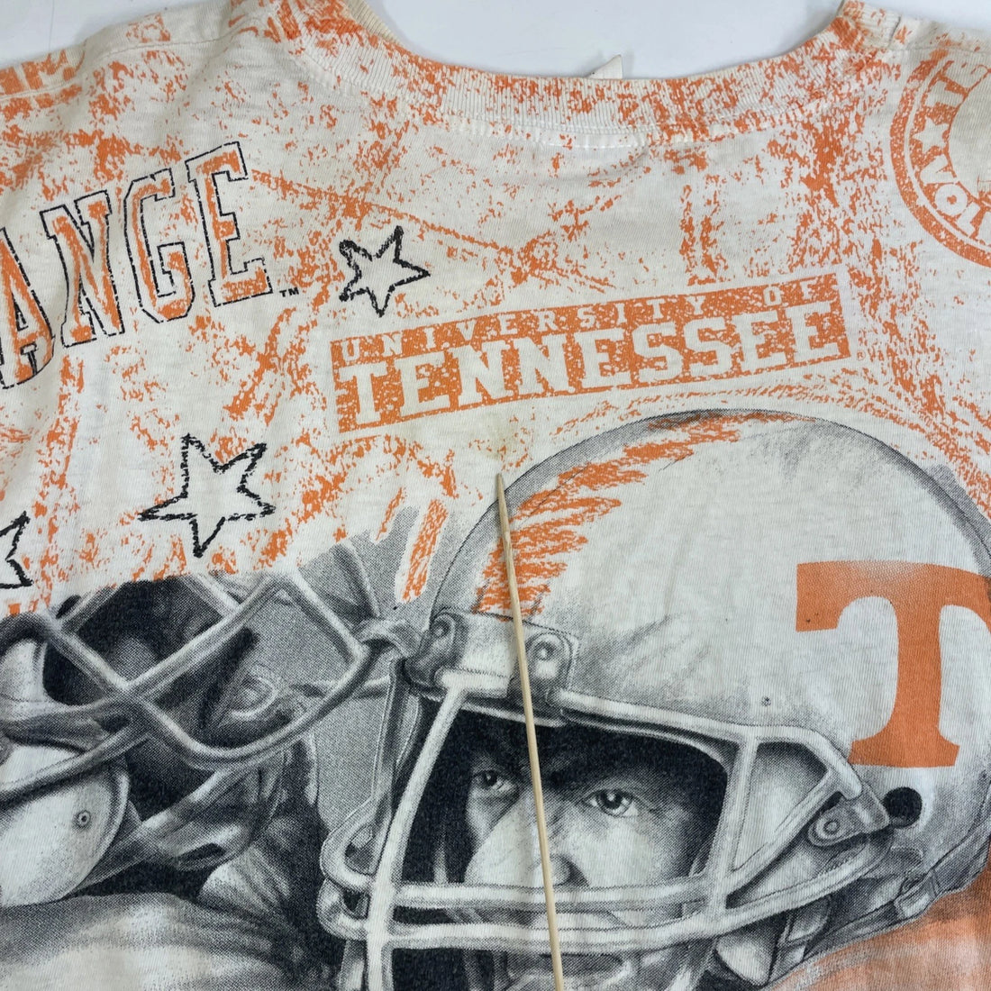 Vintage Tennessee Volunteers Football T-Shirt Size Large All Over Print 90s NCAA