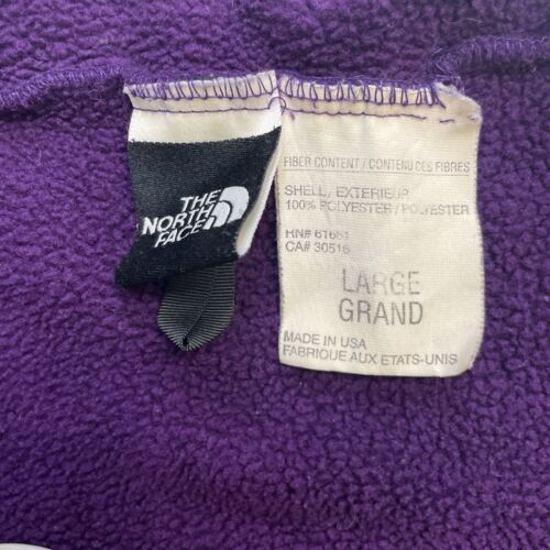 Vintage The North Face Pullover Fleece Jacket Size Large Purple Aztec Trim