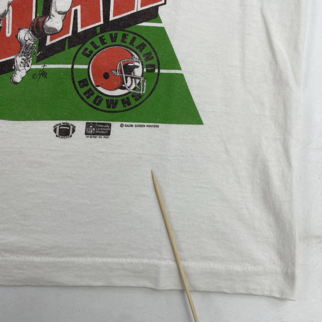 Vintage Cleveland Browns Bernie Kosar Caricature T-Shirt Size Small 1987 80s NFL