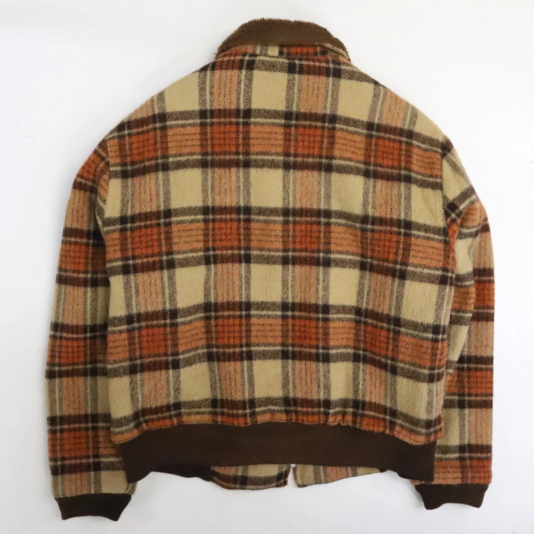 Vintage Wool Bomber Jacket Size XL Plaid Talon 70s