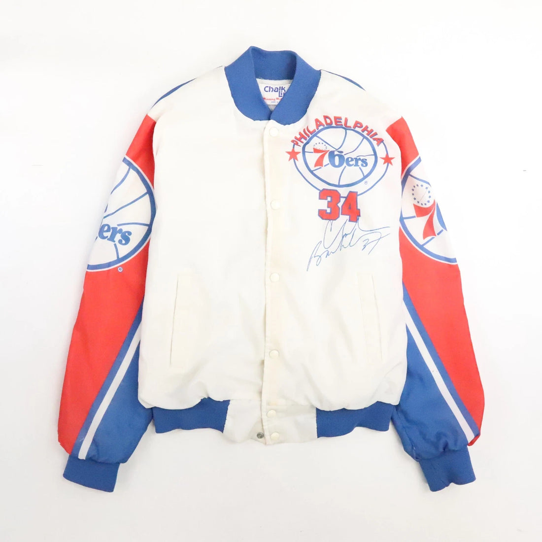 Vintage Charles Barkley Philadelphia 76ers Chalk Line Fanimation Jacket Small