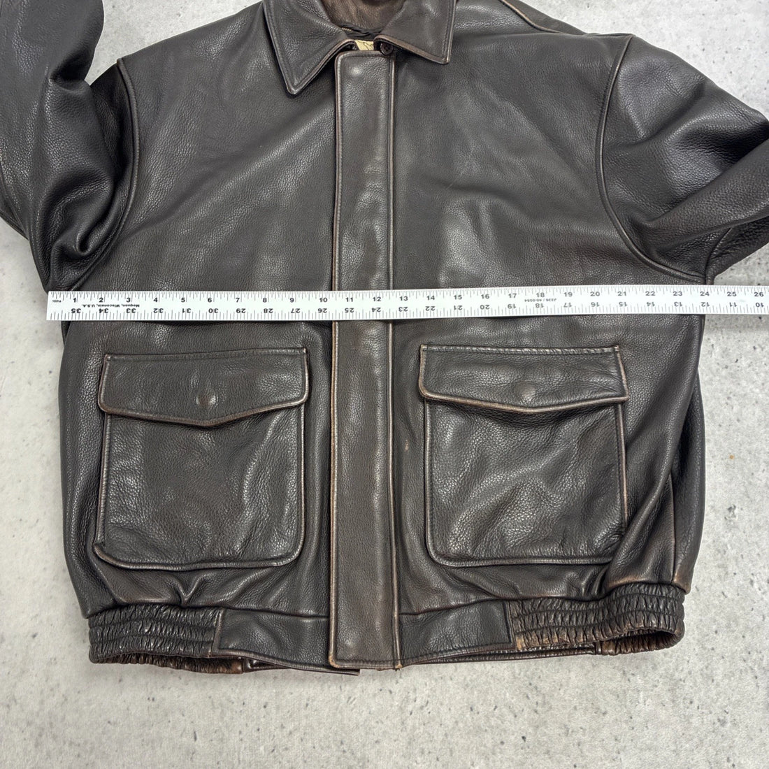 Vintage Leather Bomber Jacket Size Medium