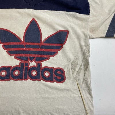 Vintage Adidas Trefoil Raglan T-Shirt Size Small Double Sided