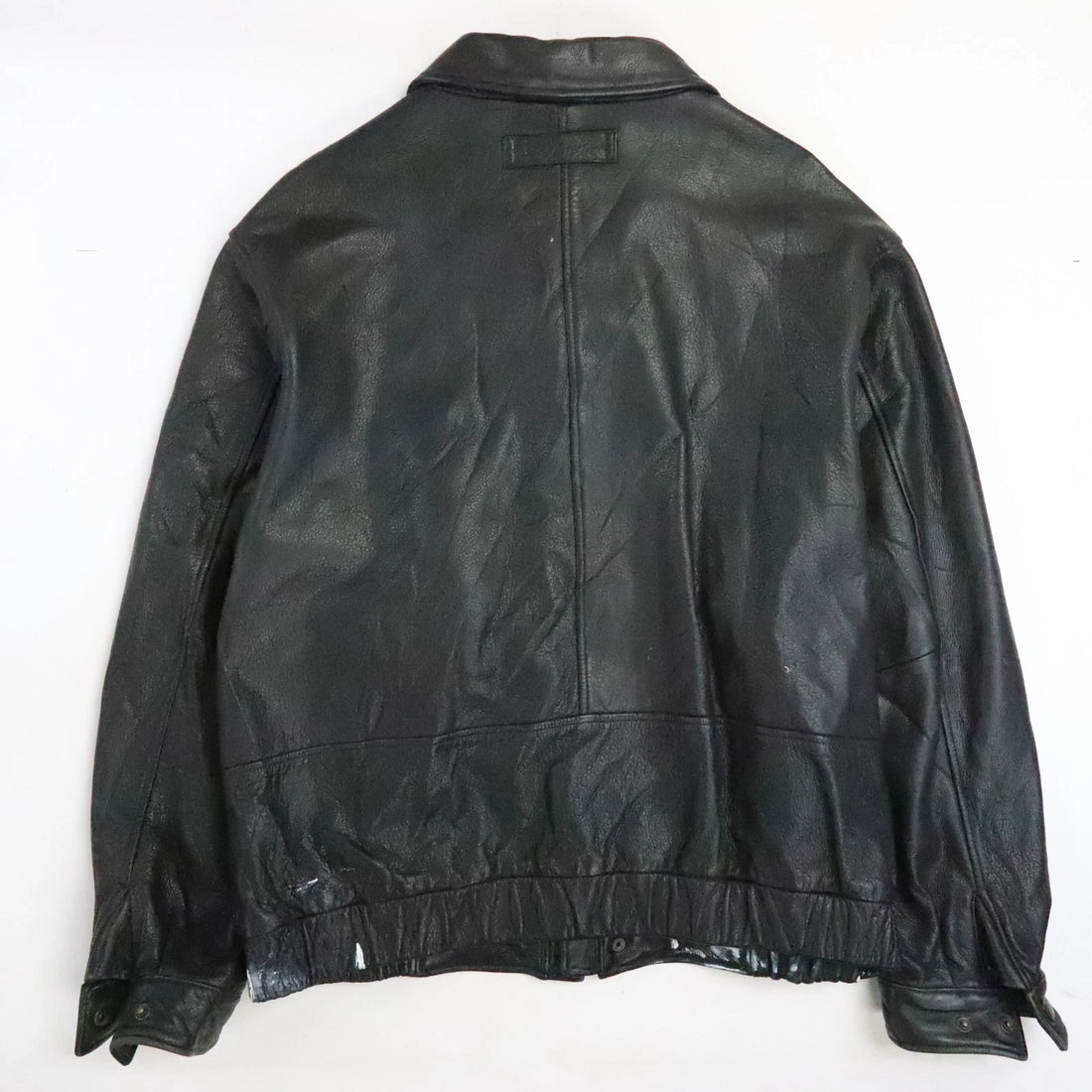 Vintage Eddie Bauer Leather Bomber Jacket Size XL Black
