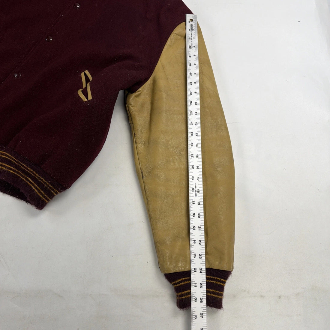 Vintage Butwin Leather Wool Varsity Jacket Size 48