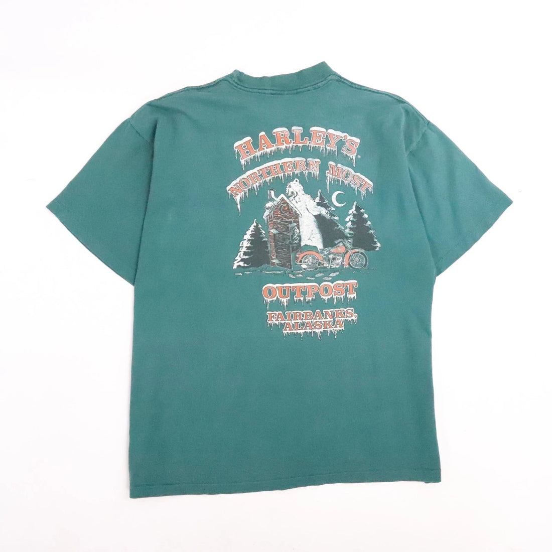 Vintage Harley Davidson Rules Pocket T-Shirt Size Large Polar Bear 90s