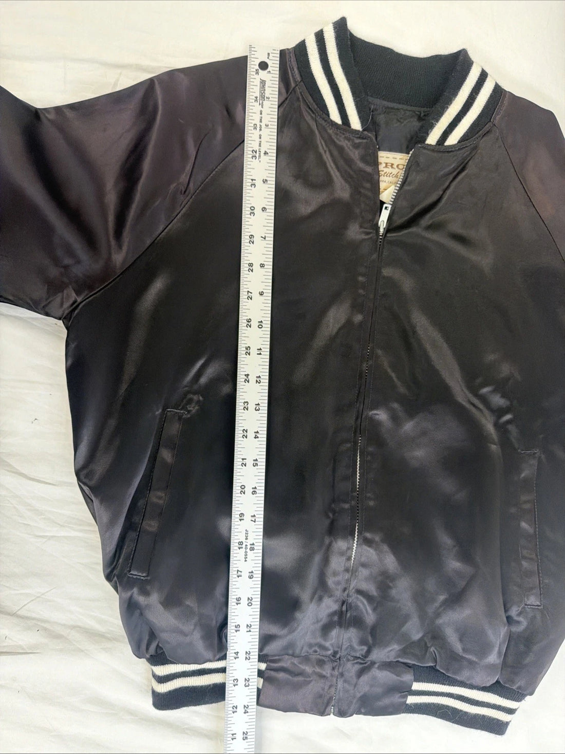Vintage NBC Peacock Satin Bomber Jacket Size Medium