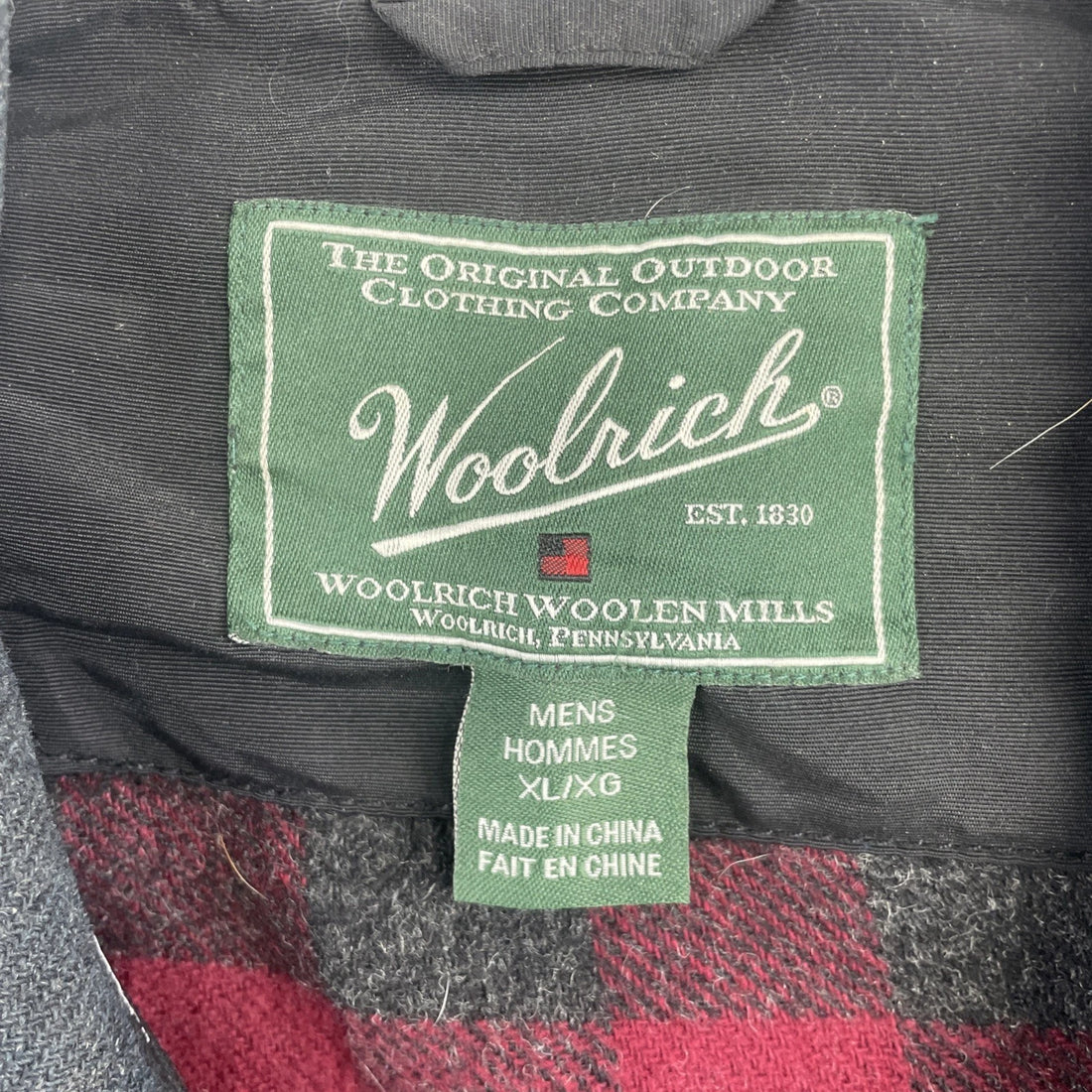 Woolrich Wool Coat Jacket Size XL Plaid Lined