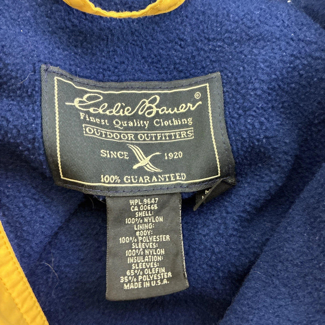 L.L. Bean Fleece Lined Bomber Jacket Size Large Vintage