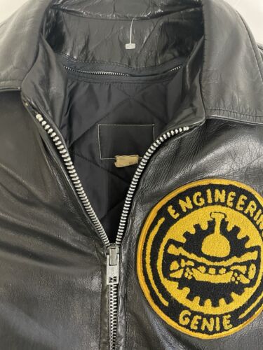 Vintage University Of Ottawa Engineering Leather Varsity Jacket Size 40