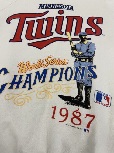 Vintage Minnesota Twins World Series Champions Sweatshirt Large 1987 80s MLB
