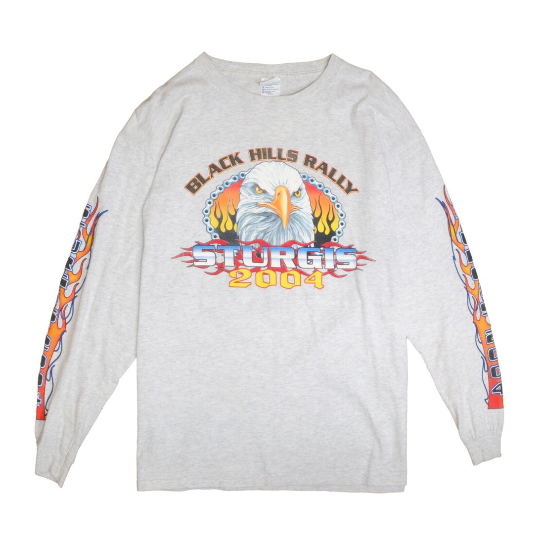 Vintage Black Hills Rally Sturgis Long Sleeve T-Shirt Size XL Gray 2004