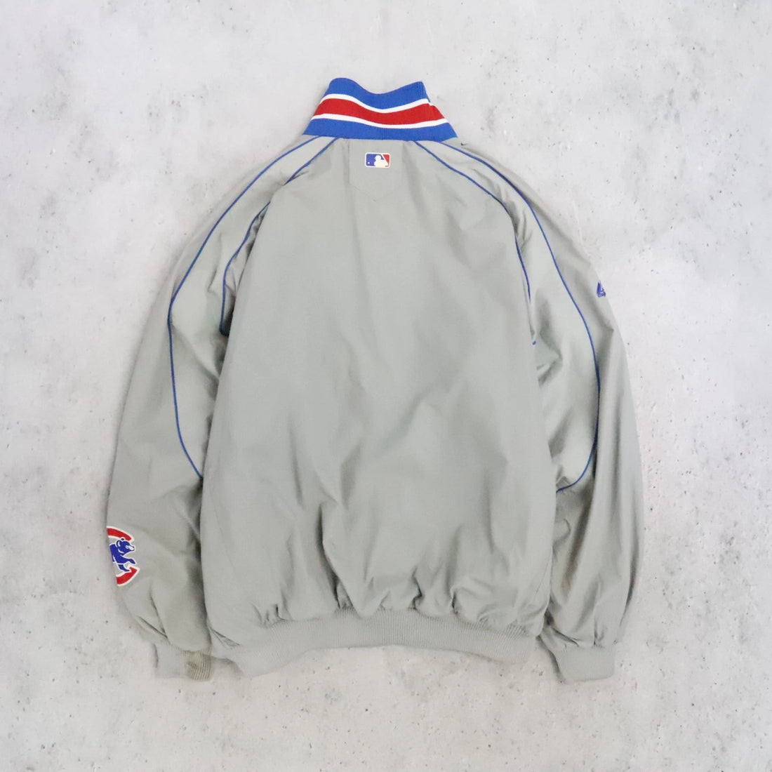 Chicago Cubs Majestic Dugout Bomber Jacket Size 2XL MLB
