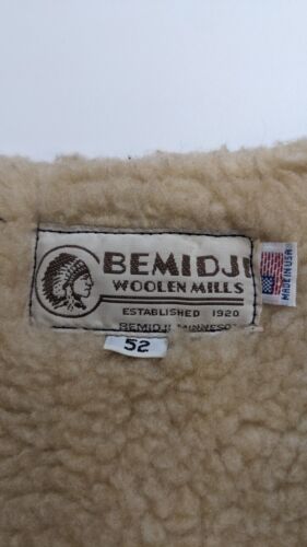 Vintage Bemidji Wool Vest Jacket Size 52 Plaid Sherpa Lined