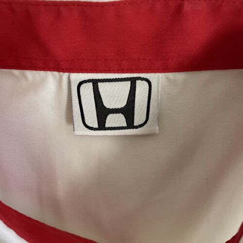 Vintage Honda Racing Button Up Shirt Size XL White Embroidered