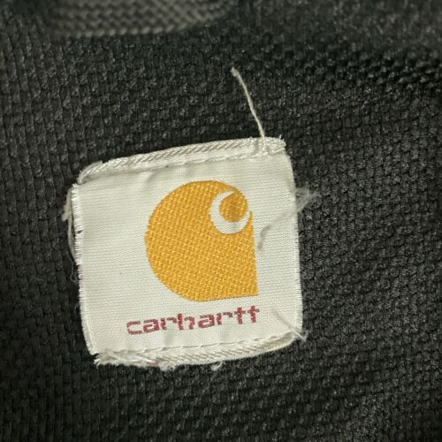 Vintage Carhartt Full Zip Sweatshirt Hoodie Size Large Blue Thermal Lined