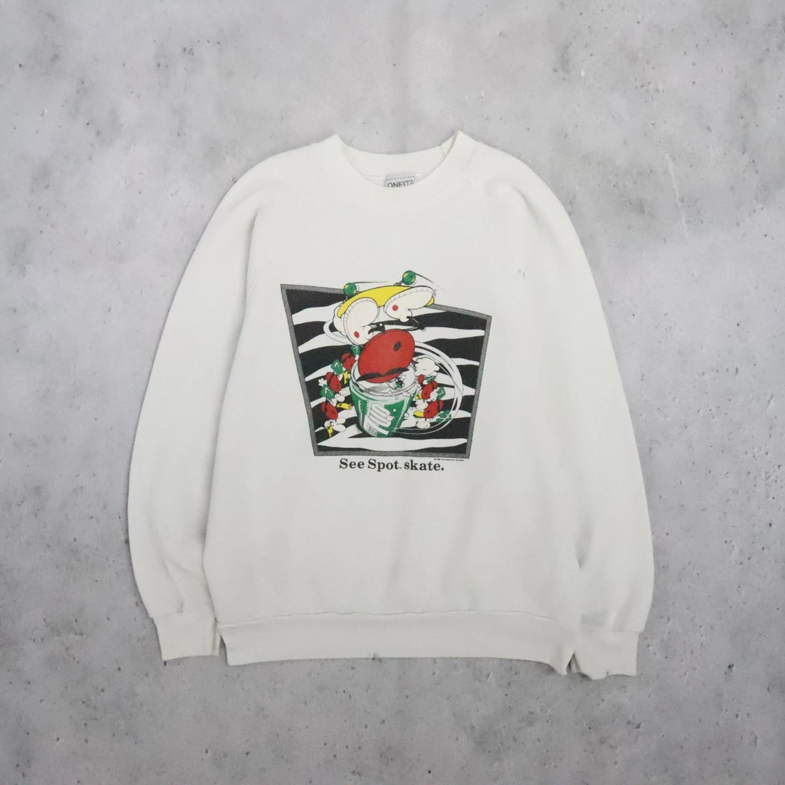 Vintage 7Up See Spot Skate Promo Crewneck Sweatshirt Size Large 80s