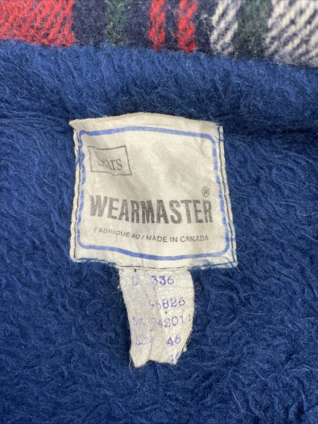 Vintage Sears Wearmaster Wool Coat Jacket Size 46 Plaid