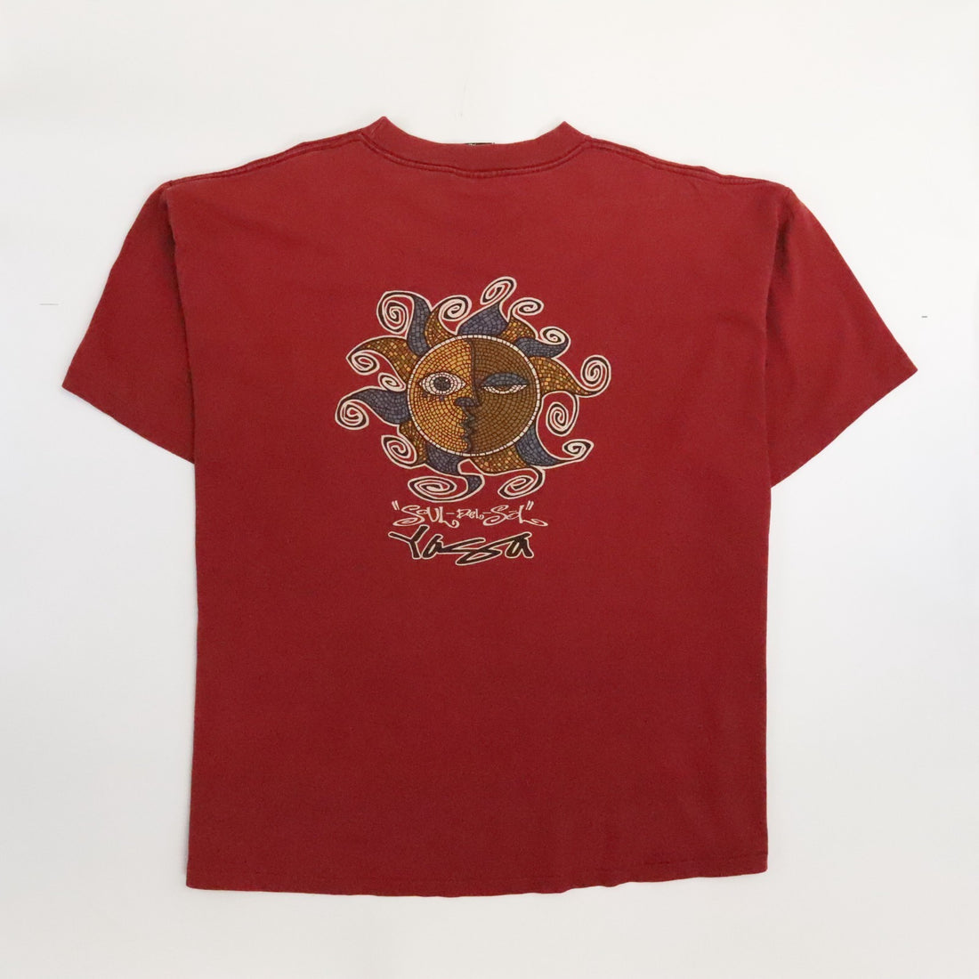 Vintage Soul Del Sol Yaga T-Shirt Size XL Red 90s