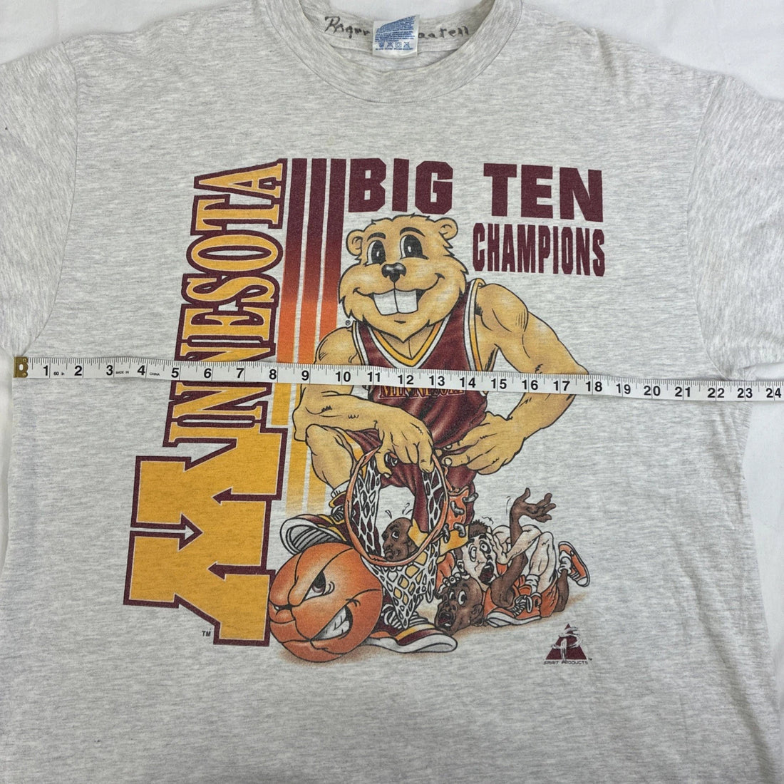 Vintage Minnesota Golden Gophers Big 10 Champs Basketball T-Shirt XL 90s NCAA