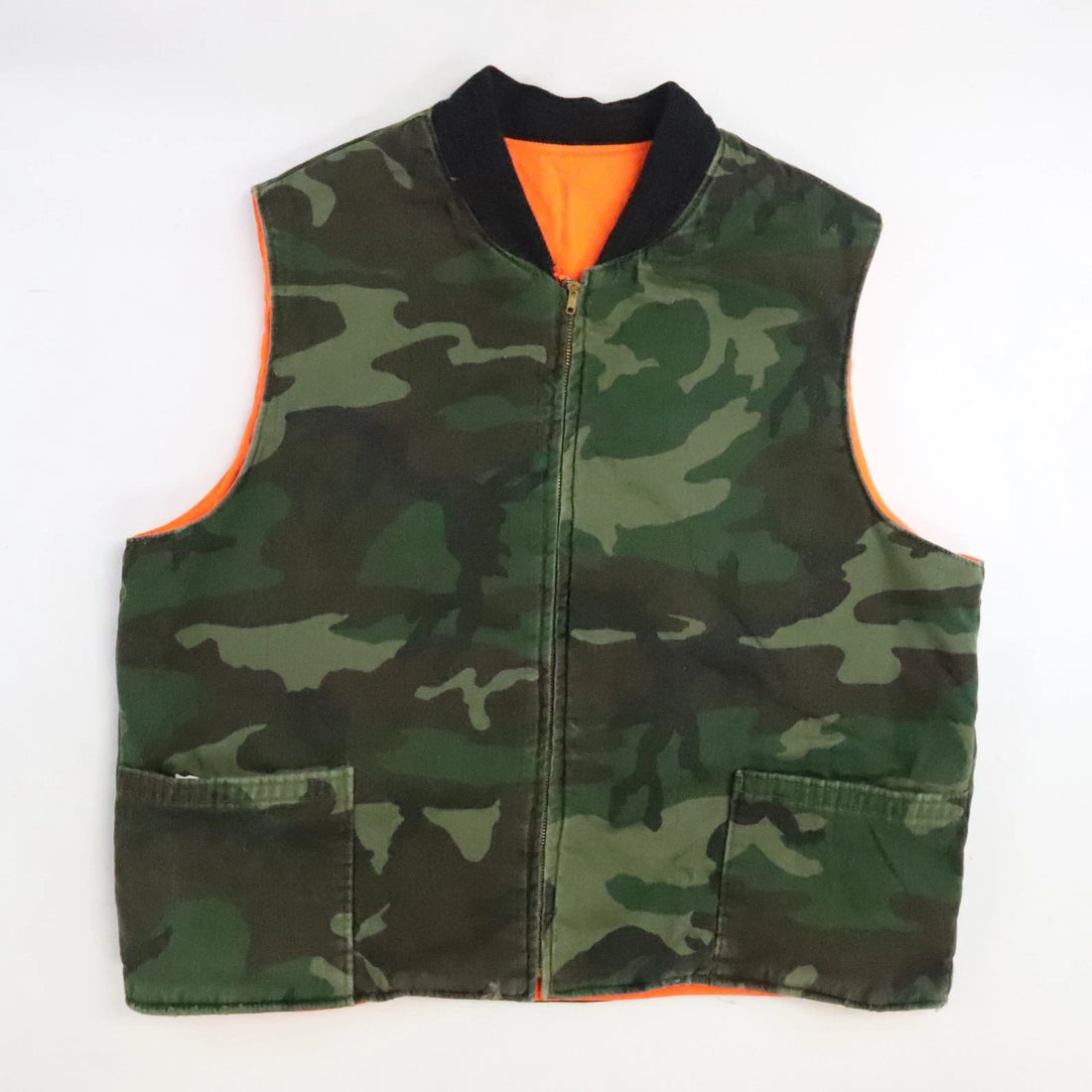 Vintage Hunting Camo Vest Jacket Size XL Reversible 50s 60s