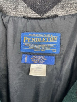 Vintage Pendleton High Grade Western Wear Wool Bomber Jacket Size Large Aztec