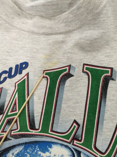 Vintage Italia World Cup Bulletin Athletic T-Shirt Size Large 1998 90s FIFA