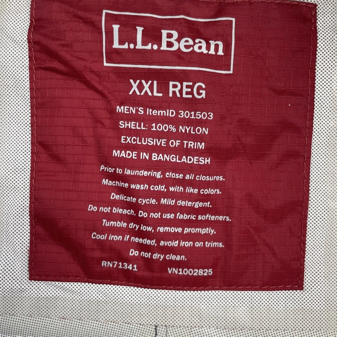 L.L. Bean Windbreaker Rain Jacket Size 2XL Red