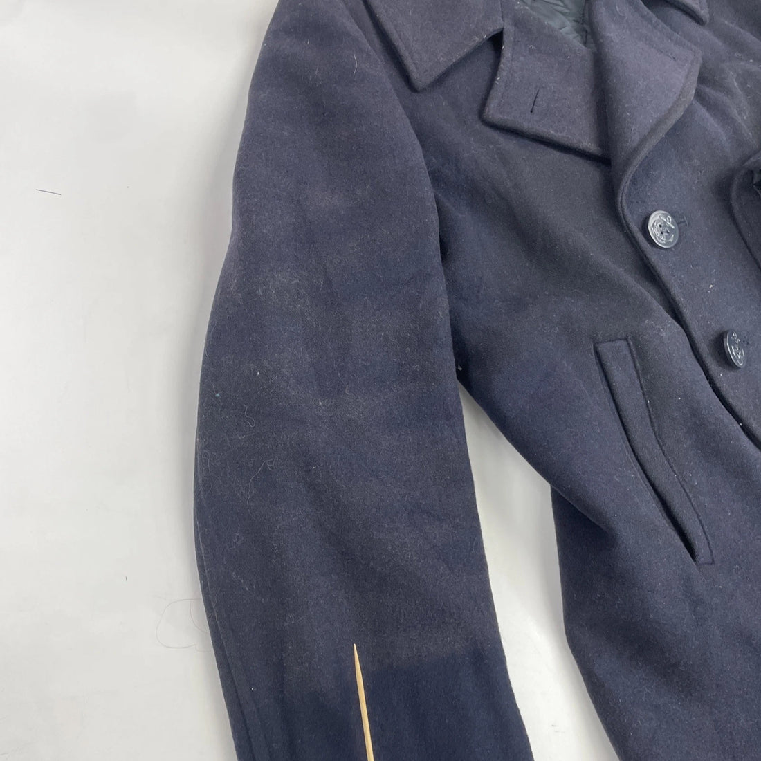 Alpha Industries Wool Pea Coat Jacket Size XL Blue