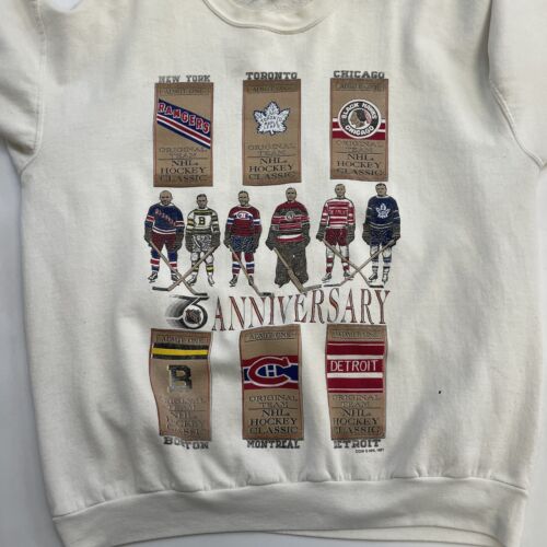 Vintage Original Hockey Teams Anniversary Ticket Sweatshirt Large 1991 90s NHL