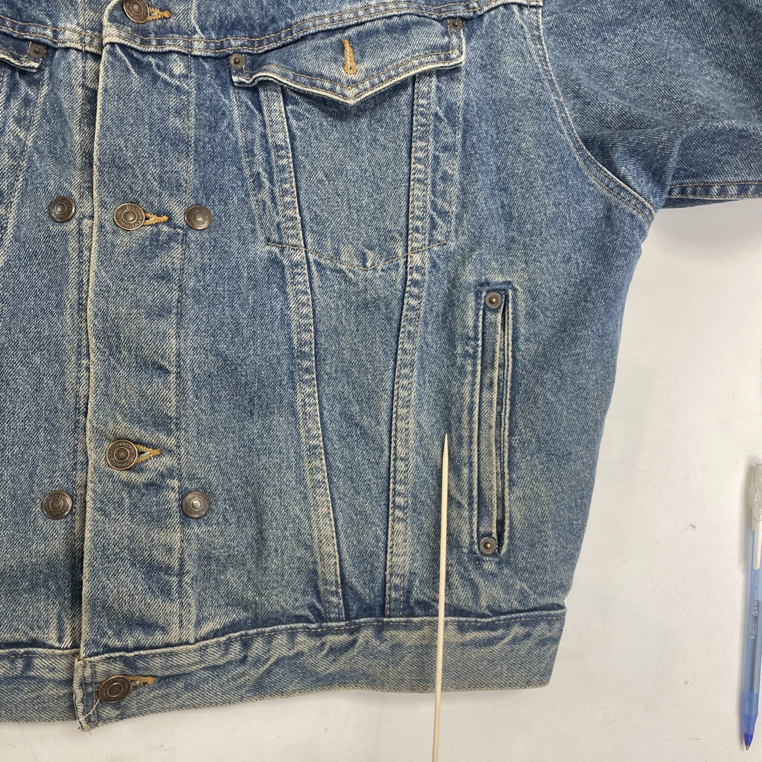 Vintage IBM International Denim Trucker Jacket Size Large Blanket Lined