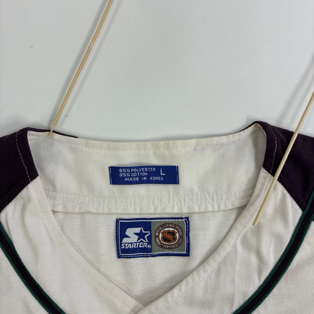 Vintage Anaheim Mighty Ducks Starter Baseball Jersey Size Large NHL