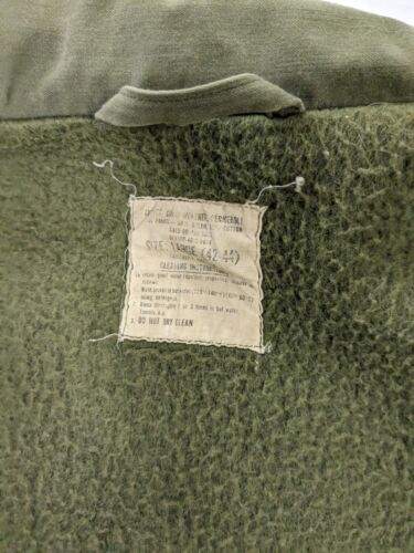 Vintage Vanderbilt US Army Cold Weather Permeable Jacket Size Large Green 70s