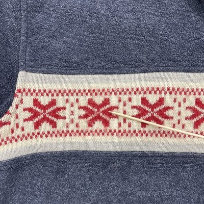 Tommy Hilfiger 1/4 Zip Pullover Fleece Sweater Size Large Winter Snowflake