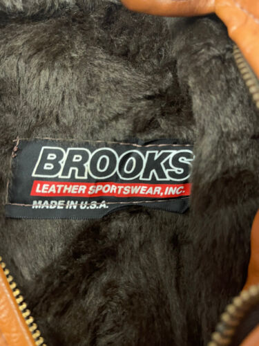 Vintage Brooks Leather Cafe Racer Motorcycle Jacket Size Medium Brown Lenzip Zip