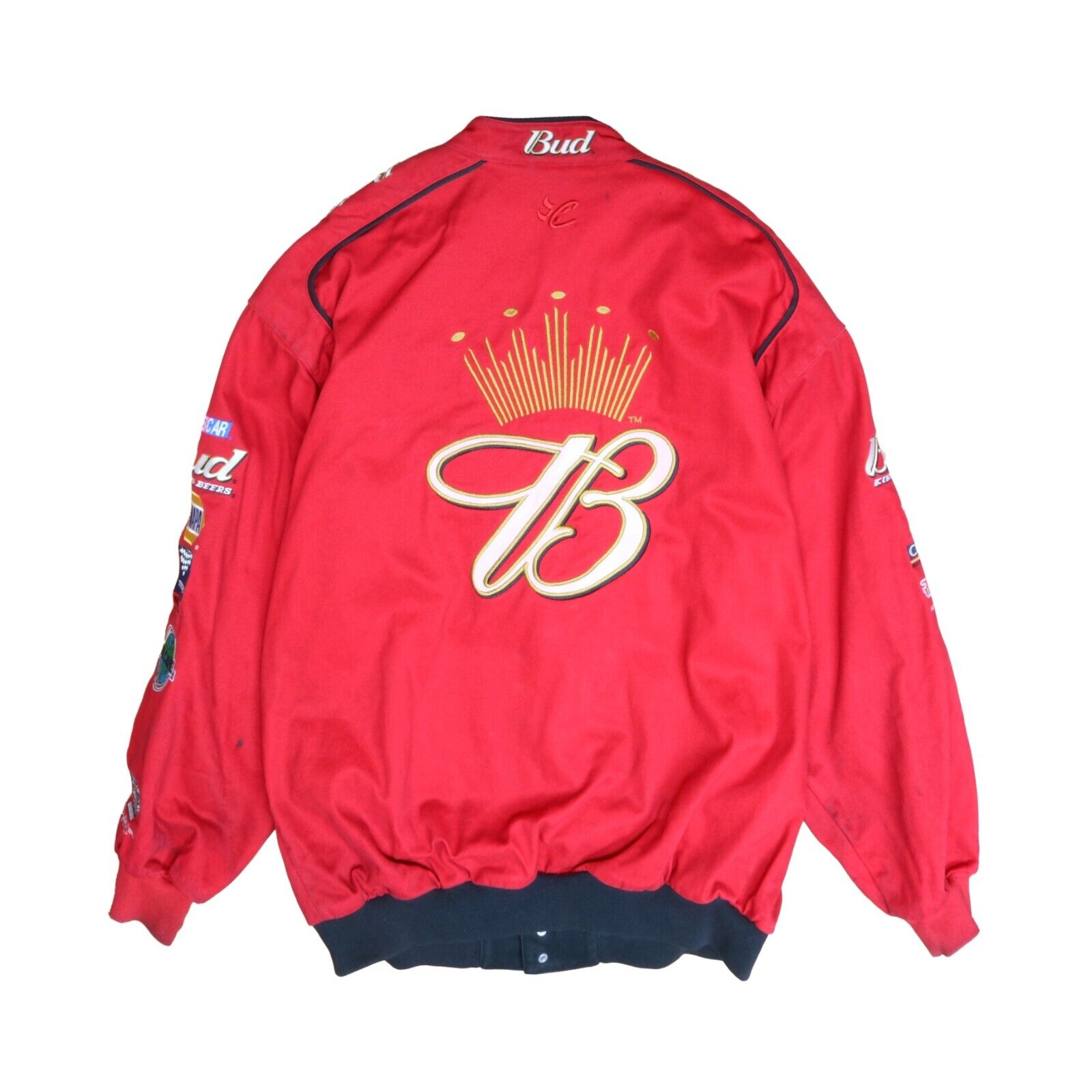 Vintage Budweiser King of Beers Chase Racing Jacket Size 2XL Red