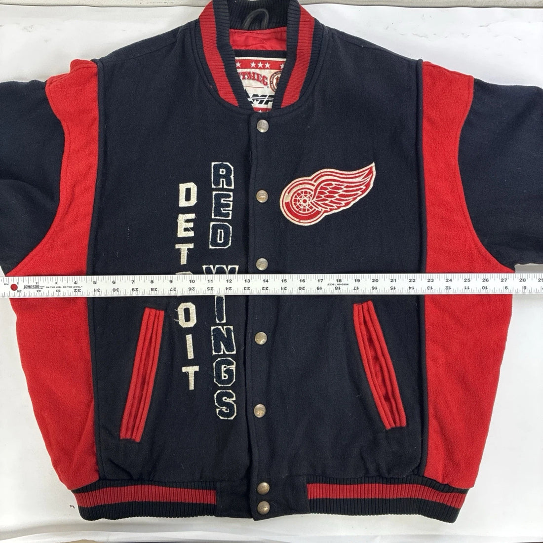 Vintage Detroit Red Wings Nutmeg Wool Varsity Jacket Size Large NHL