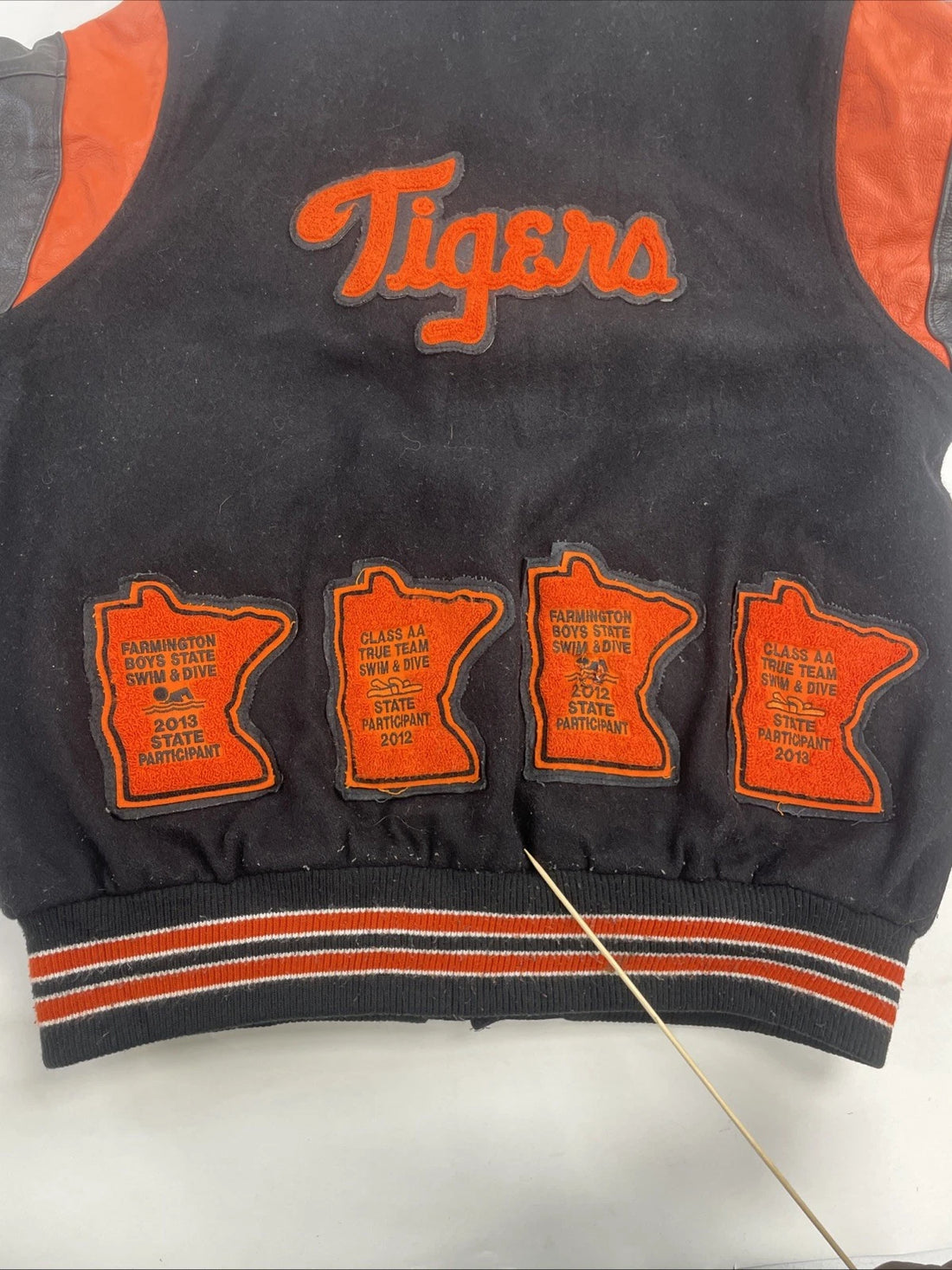 Vintage Rennoc Classic Letterman Tigers Wool Leather Varisty Jacket Size XL