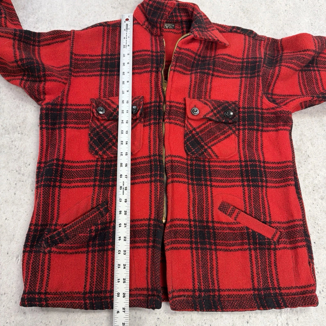 Vintage Winter King Wool Mackinaw Hunting Coat Jacket Size Medium 50s