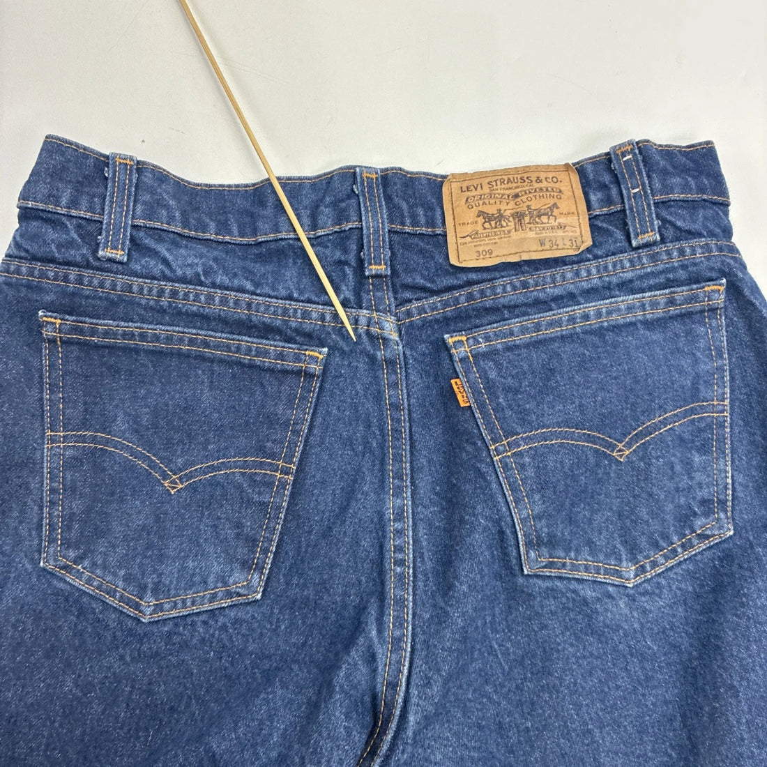Vintage Levi Strauss & Co 309 Denim Jeans Pants 34 X 31 Orange Tab 40509 0215