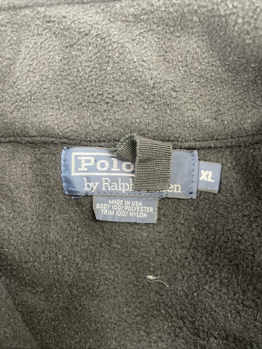 Vintage Polo Ralph Lauren RL 2000 Fleece Jacket Size XL Black