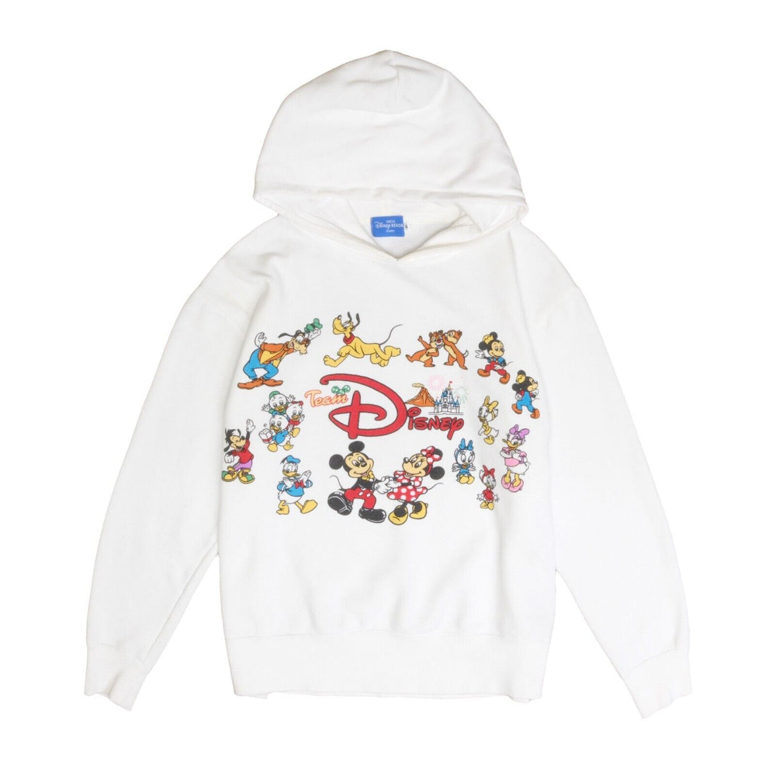 Team Disney Tokyo Resort Sweatshirt Hoodie Size Large White