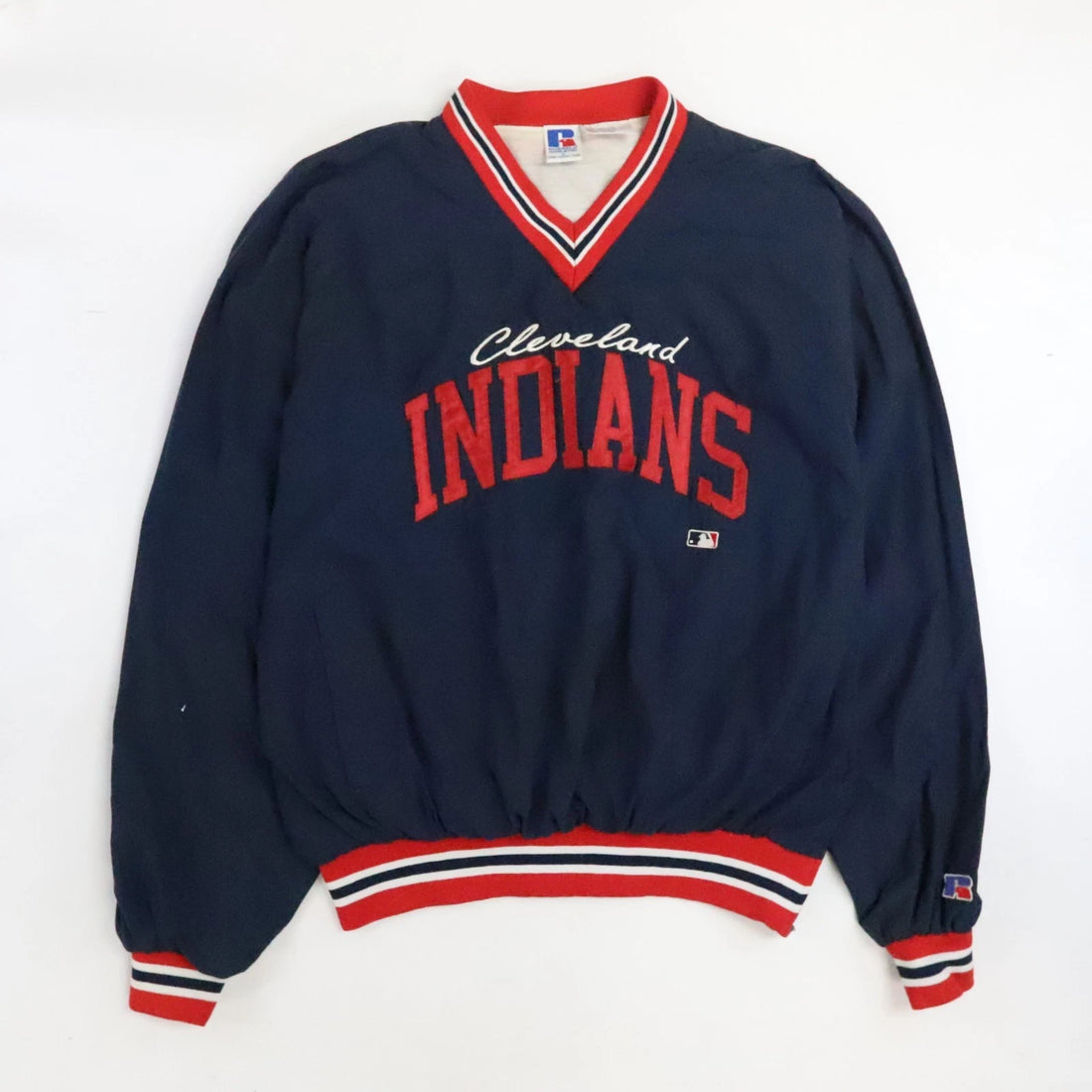 Vintage Cleveland Indians Russell Athletic Pullover Windbreaker Jacket Large MLB