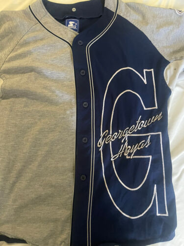 Vintage Georgetown Hoyas Starter Baseball Jersey Size Medium 90s NCAA