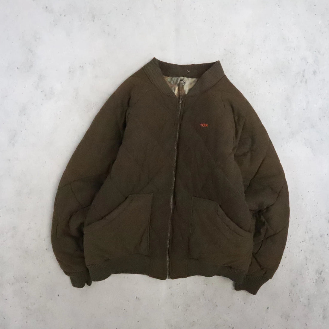 Vintage Advantage Timber Camo Bomber Jacket Size Large