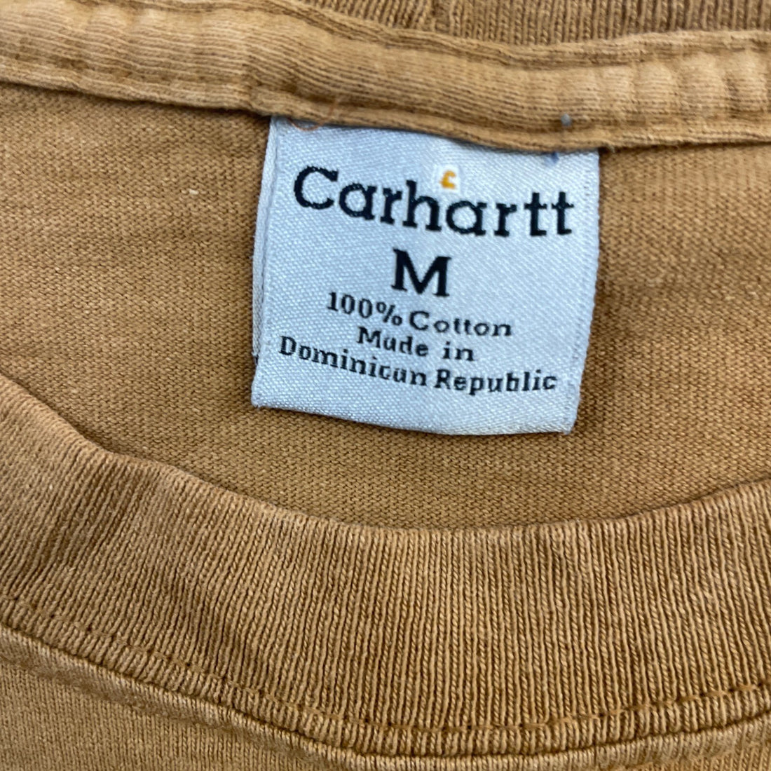 Carhartt Long Sleeve T-Shirt Size Medium Brown Sleeve Spell Out