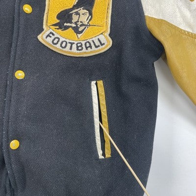 Vintage Pocock Pirates Football Wool Varsity Jacket Size 38 Tall 70s