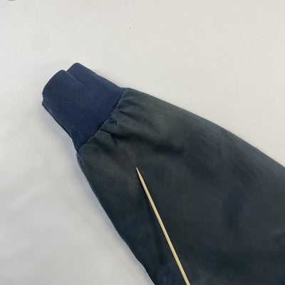 Vintage Players Satin Bomber Jacket Size Medium Blue