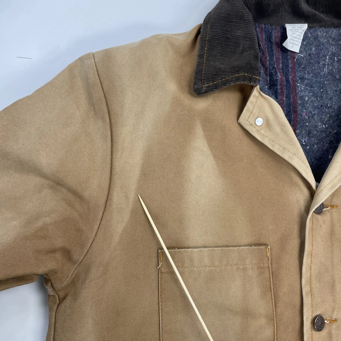 Vintage Home Depot Canvas Chore Work Jacket Size Large Blanket Lined