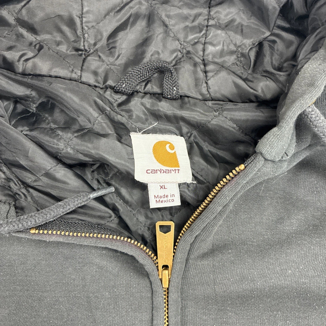 Carhartt Full Zip Sweatshirt Hoodie Size XL Black